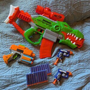 Nerf Dinosquad Rexrampage Gun Plus 3 Bonus Guns